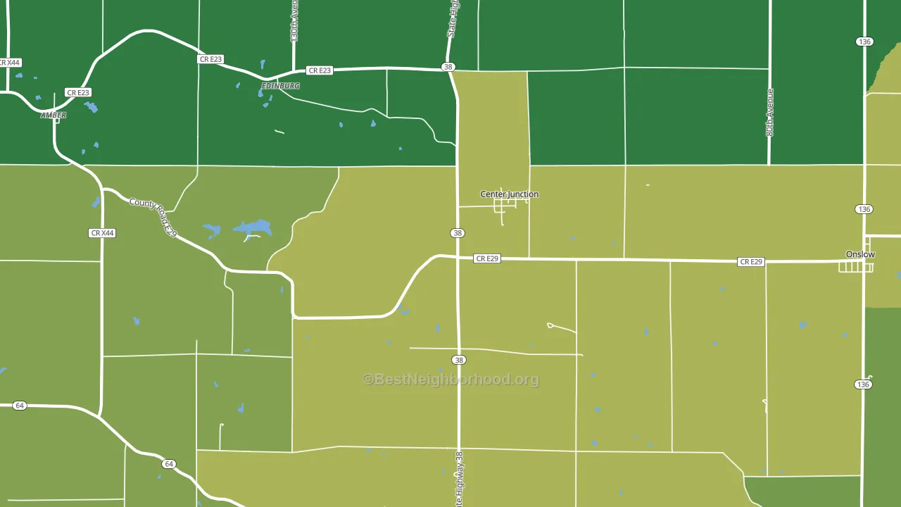 52212, IA block-group voter-turnout map