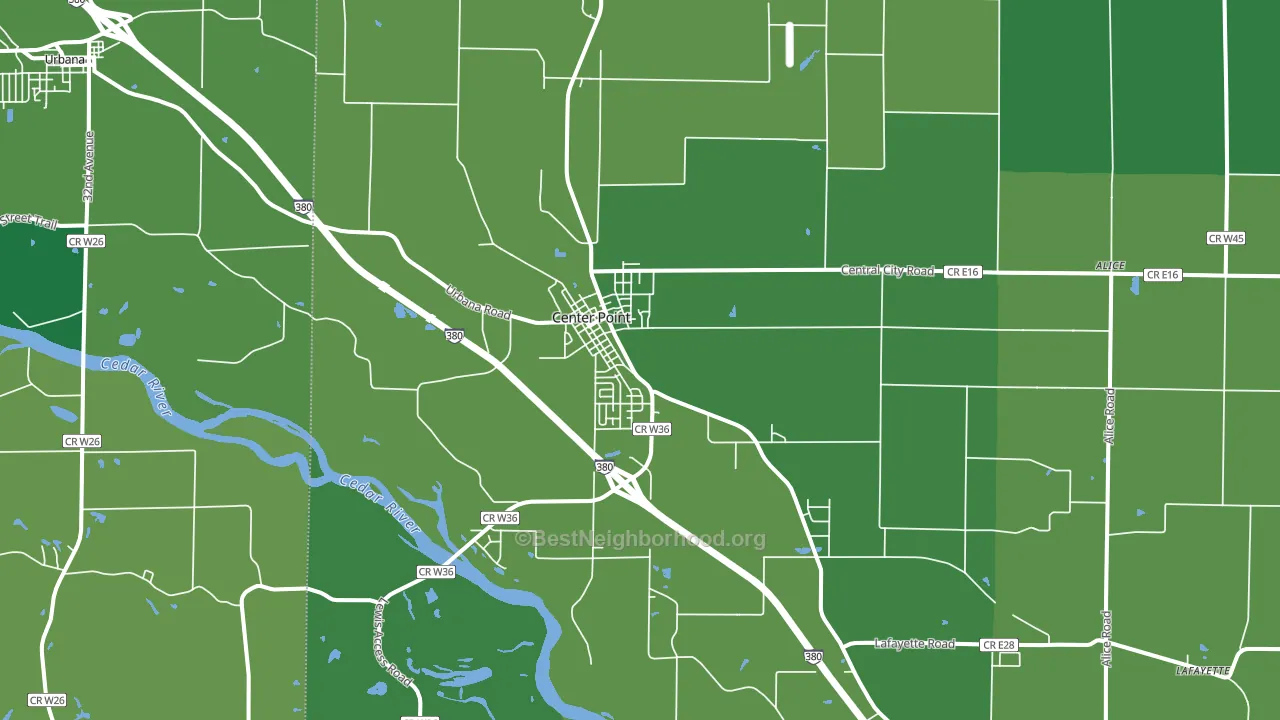 52213, IA block-group voter-turnout map