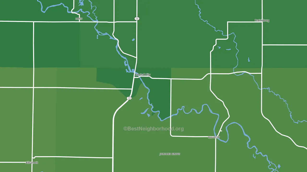 52214, IA block-group voter-turnout map