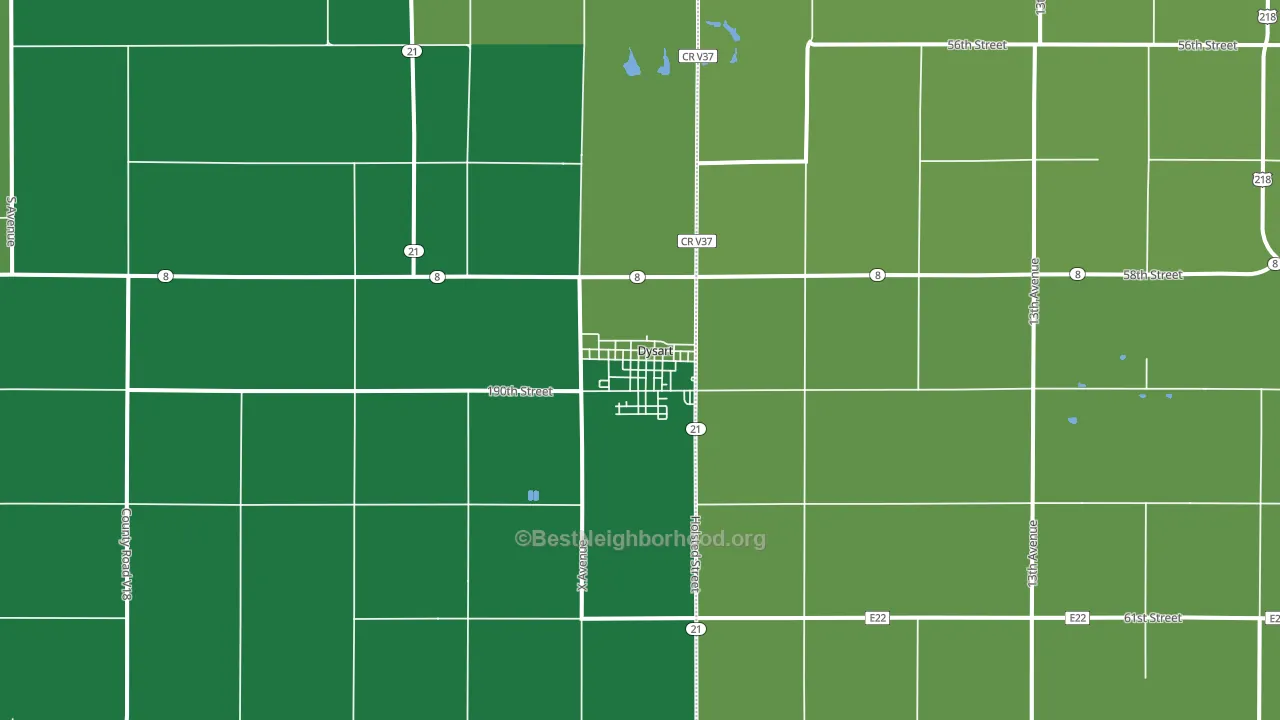 52224, IA block-group voter-turnout map