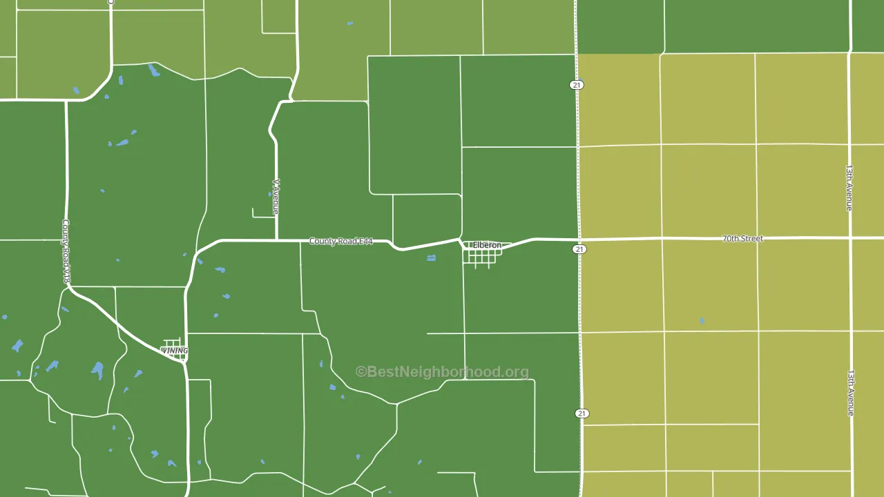 52225, IA block-group voter-turnout map