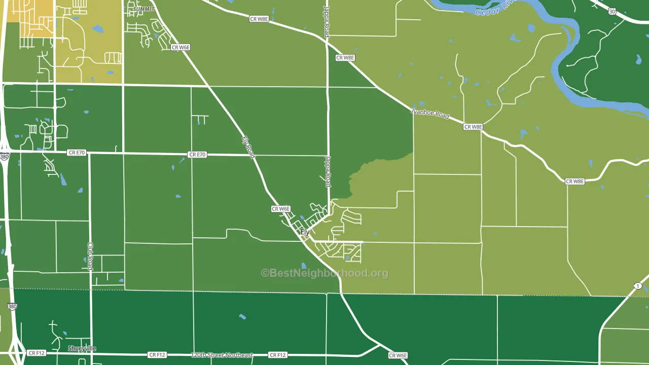 52227, IA block-group voter-turnout map