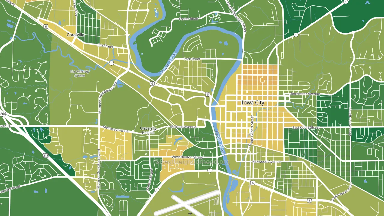 52242, IA block-group voter-turnout map