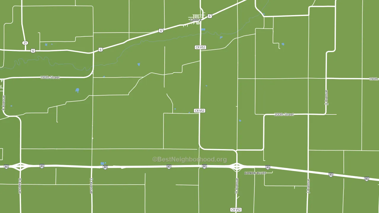 52251, IA block-group voter-turnout map