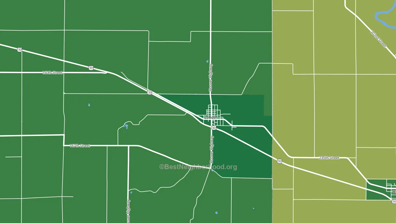 52255, IA block-group voter-turnout map
