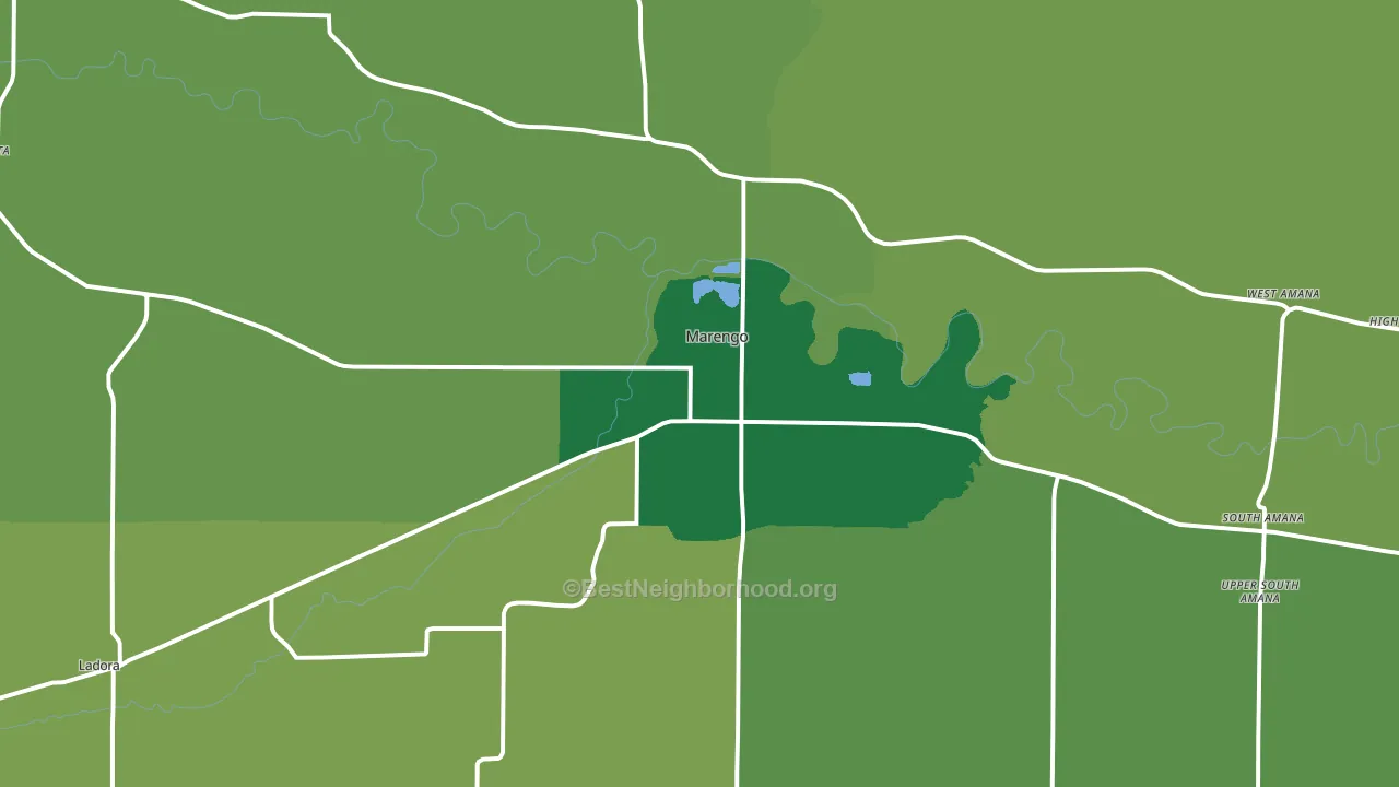 52301, IA block-group voter-turnout map