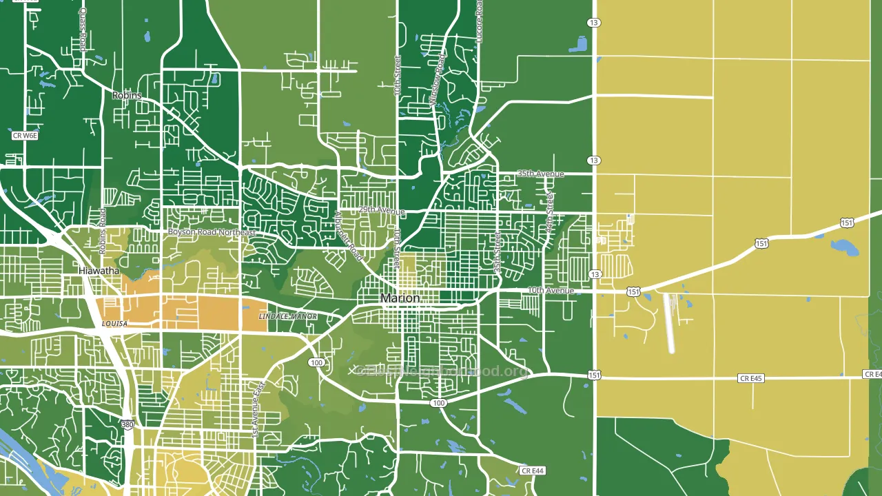 52302, IA block-group voter-turnout map