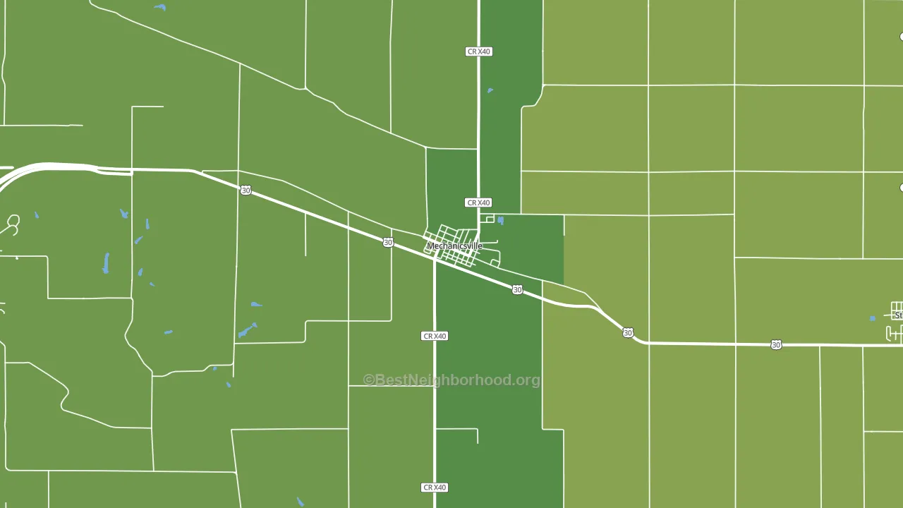 52306, IA block-group voter-turnout map
