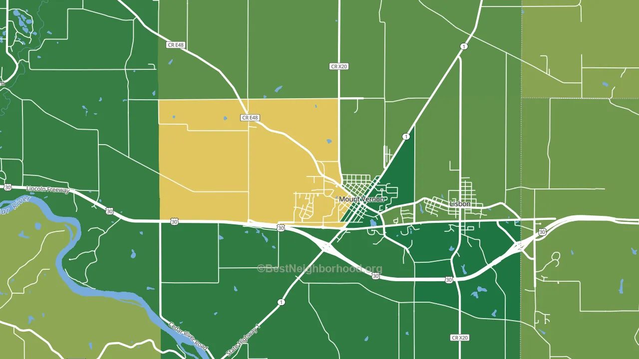 52314, IA block-group voter-turnout map