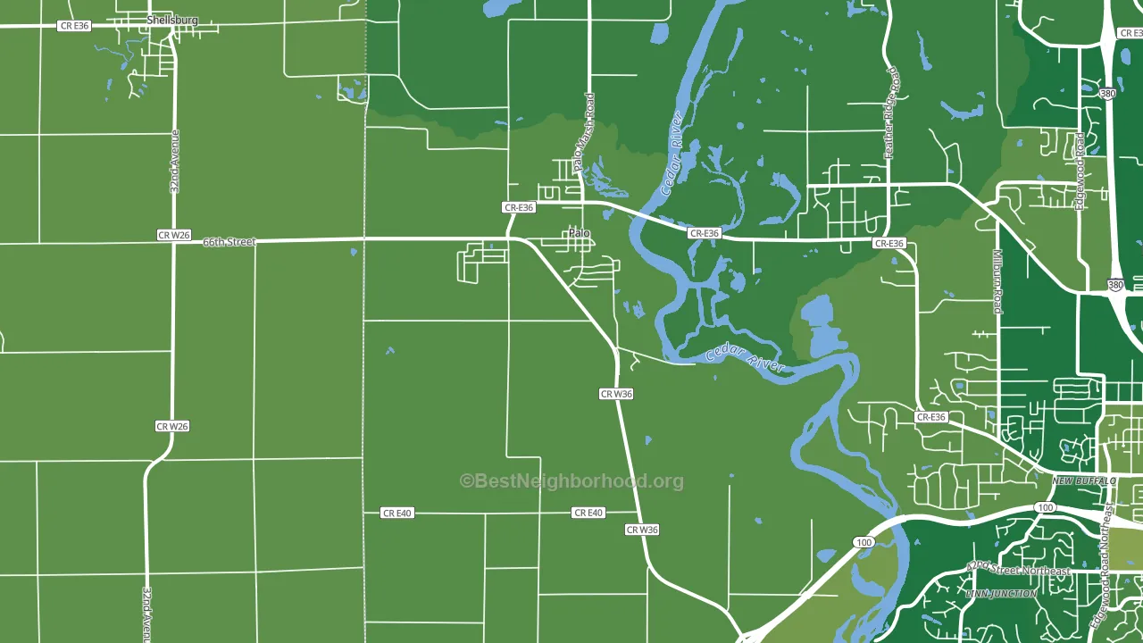 52324, IA block-group voter-turnout map