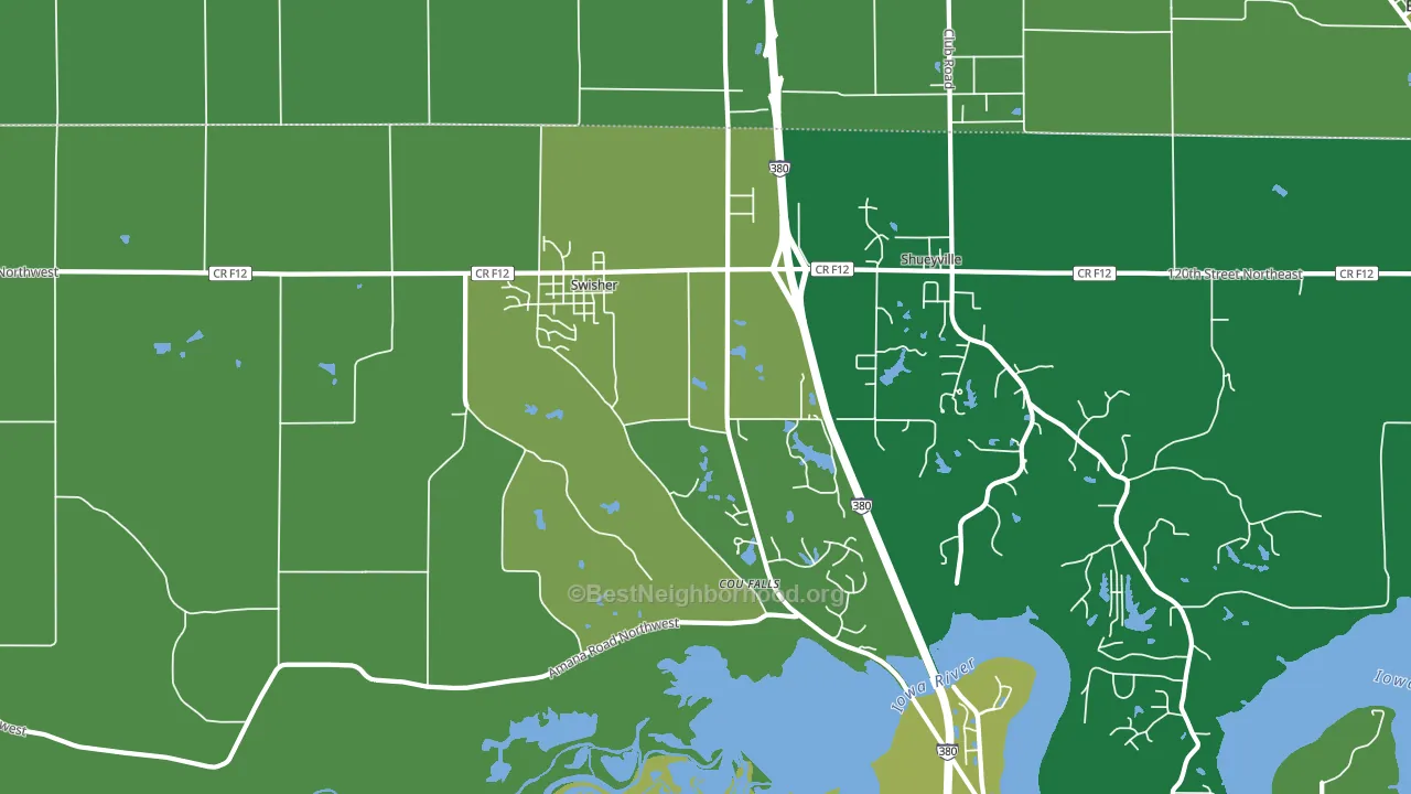 52338, IA block-group voter-turnout map