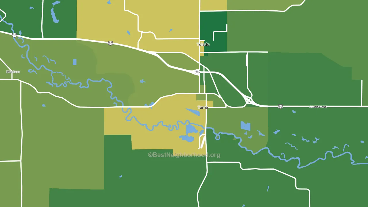 52339, IA block-group voter-turnout map