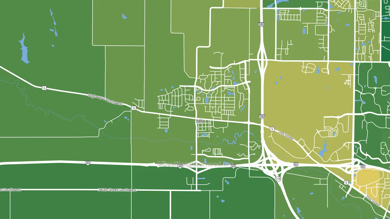 52340, IA block-group voter-turnout map