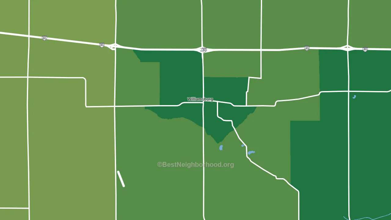 52361, IA block-group voter-turnout map
