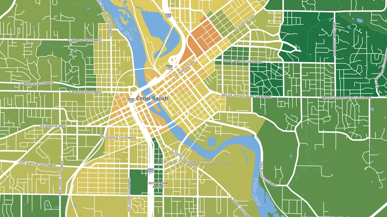 52401, IA block-group voter-turnout map