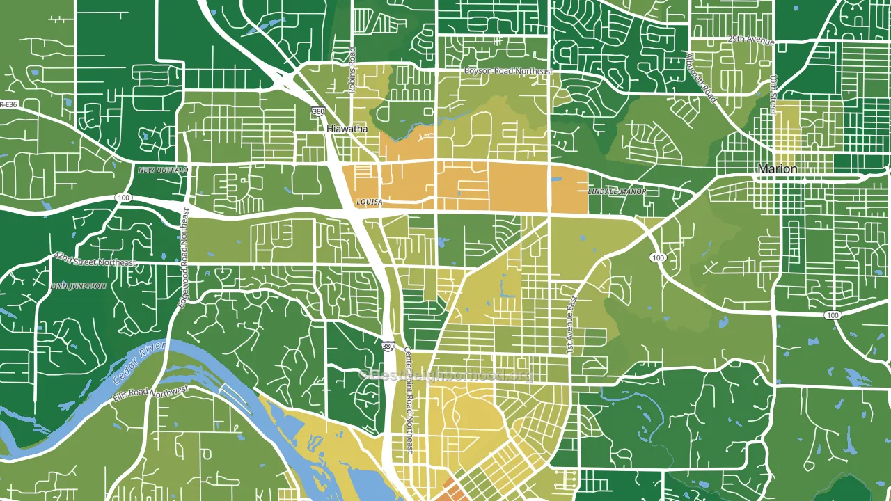 52402, IA block-group voter-turnout map