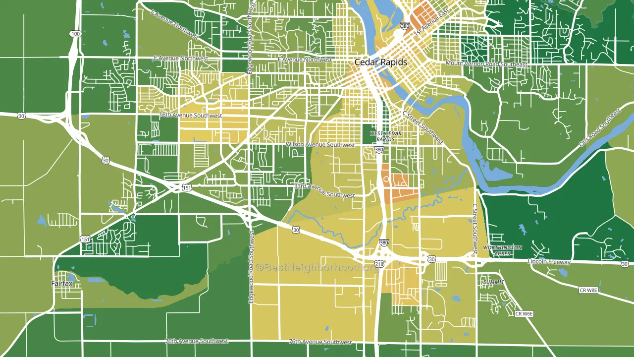 52404, IA block-group voter-turnout map