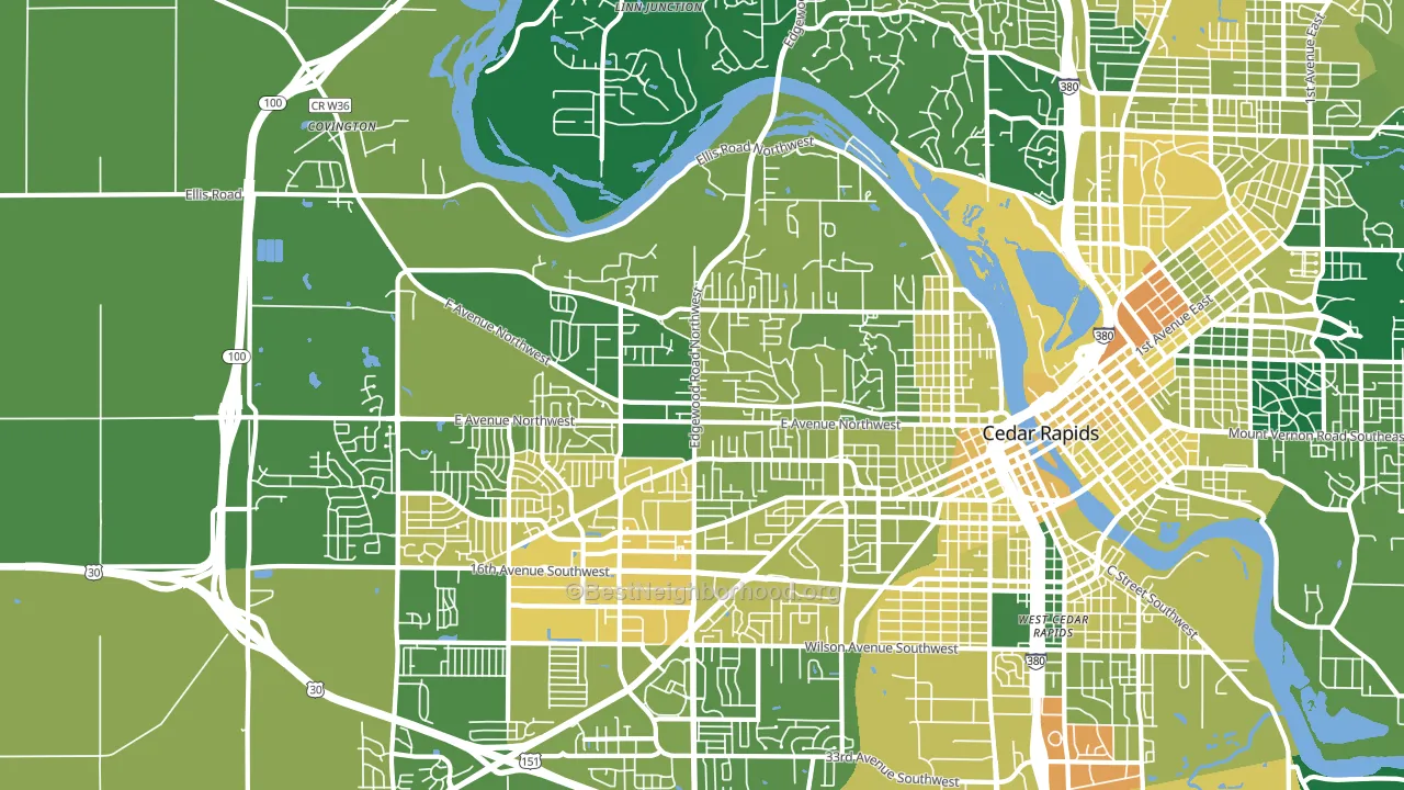52405, IA block-group voter-turnout map
