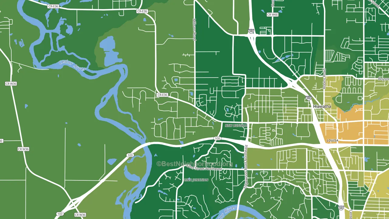 52411, IA block-group voter-turnout map