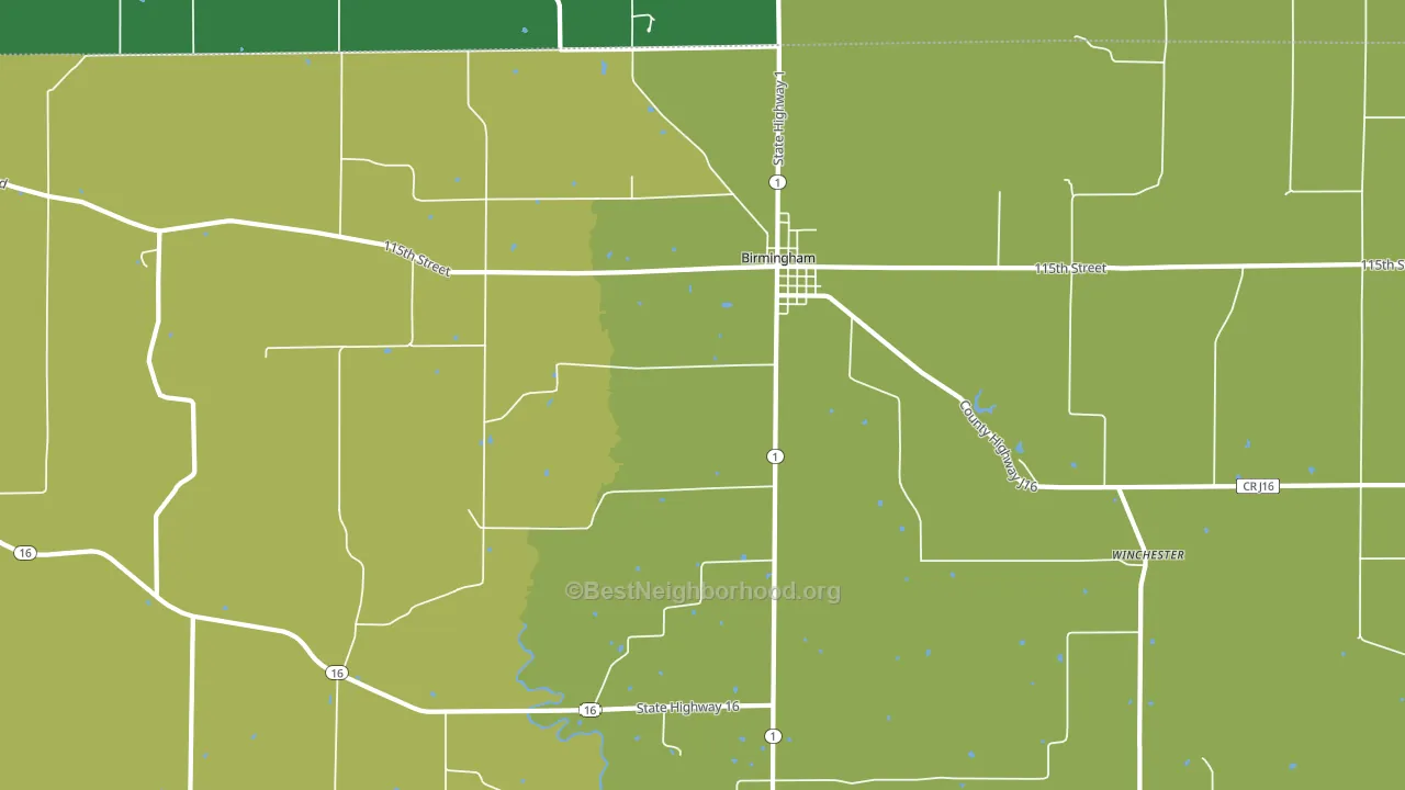 52535, IA block-group voter-turnout map