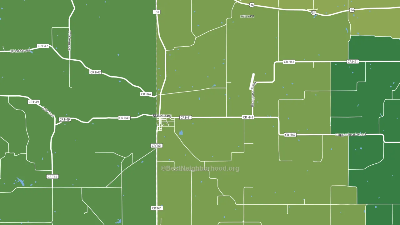 52536, IA block-group voter-turnout map