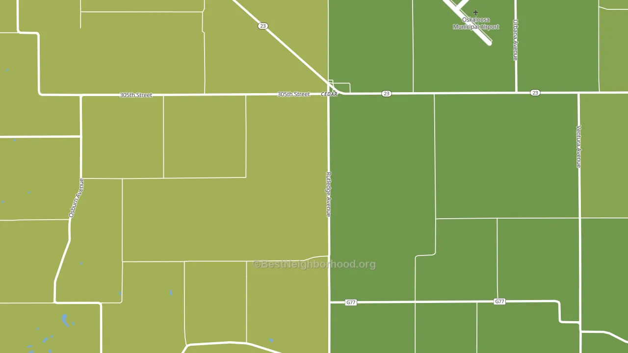 52543, IA block-group voter-turnout map