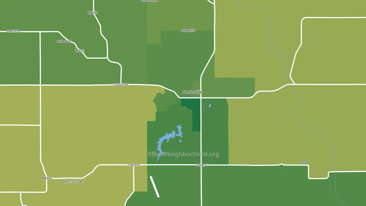 52544, IA block-group voter-turnout map