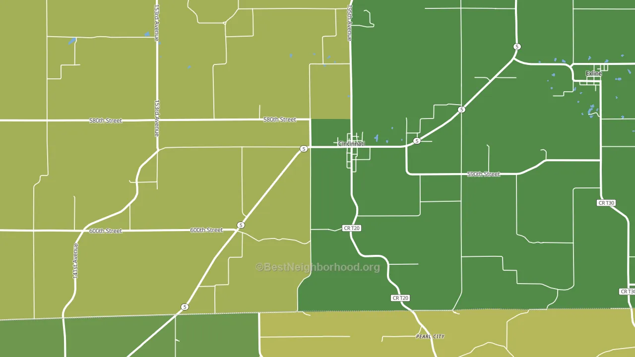 52549, IA block-group voter-turnout map