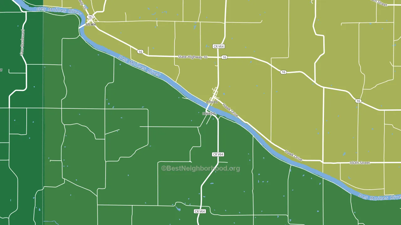 52551, IA block-group voter-turnout map