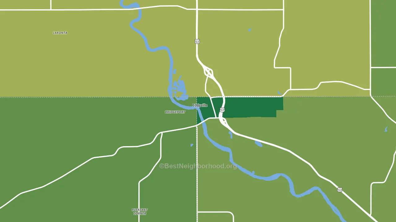 52553, IA block-group voter-turnout map