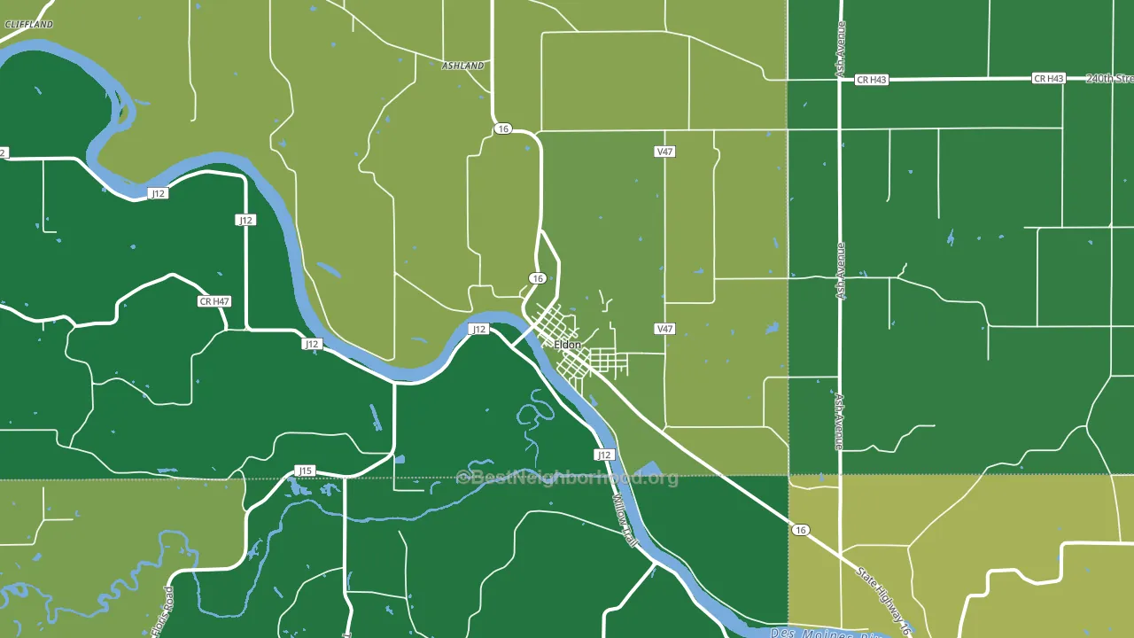 52554, IA block-group voter-turnout map