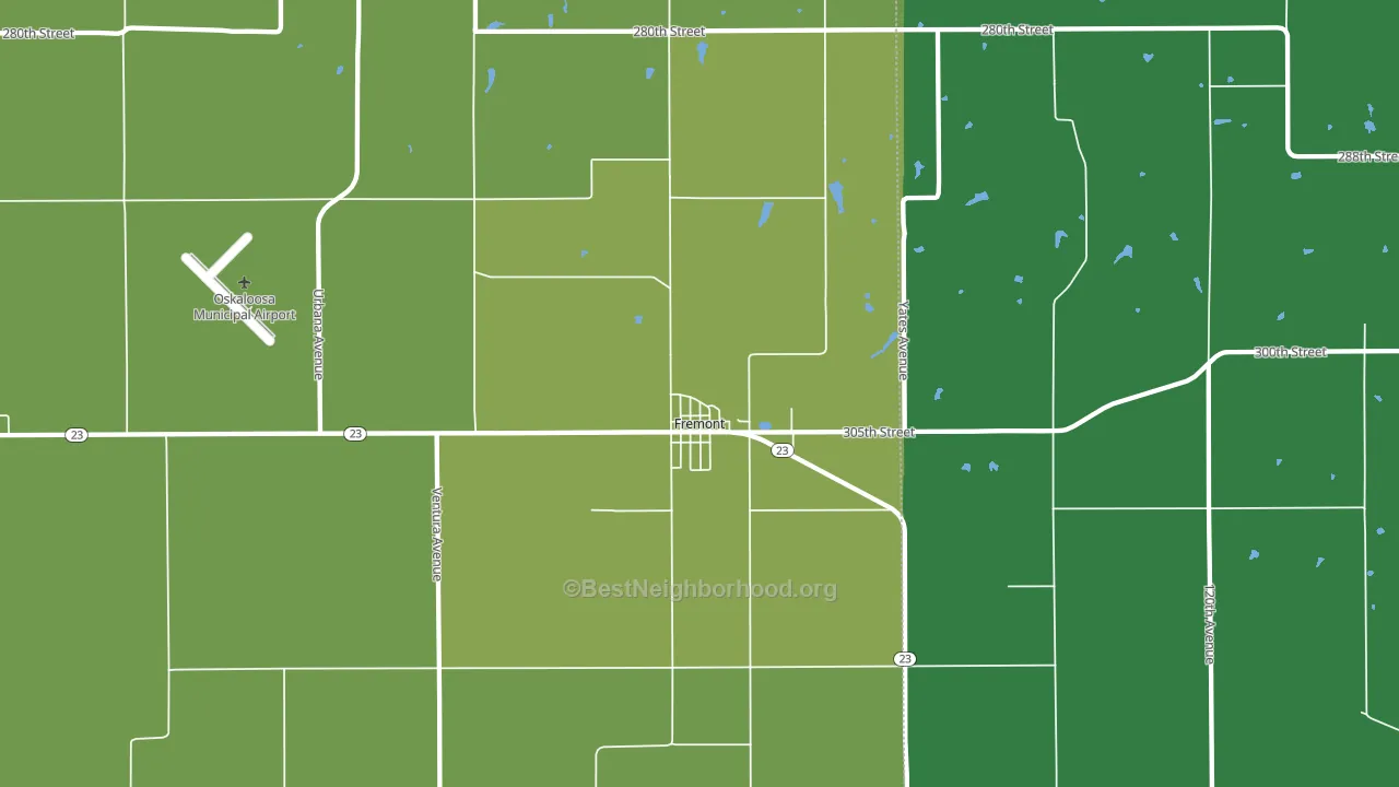 52561, IA block-group voter-turnout map
