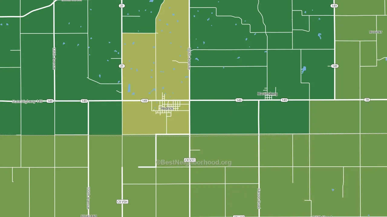 52563, IA block-group voter-turnout map