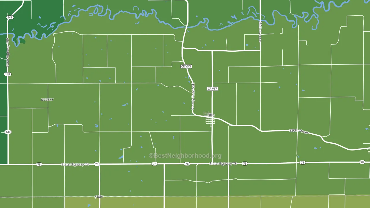 52576, IA block-group voter-turnout map