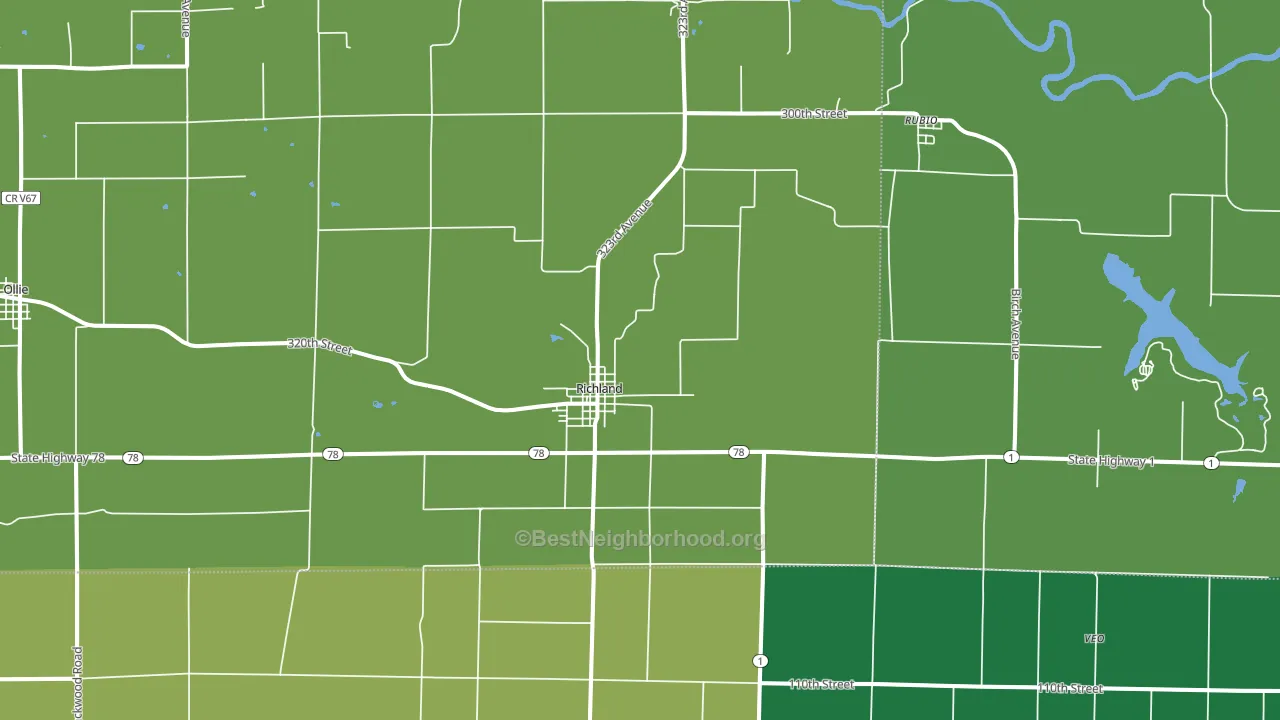 52585, IA block-group voter-turnout map