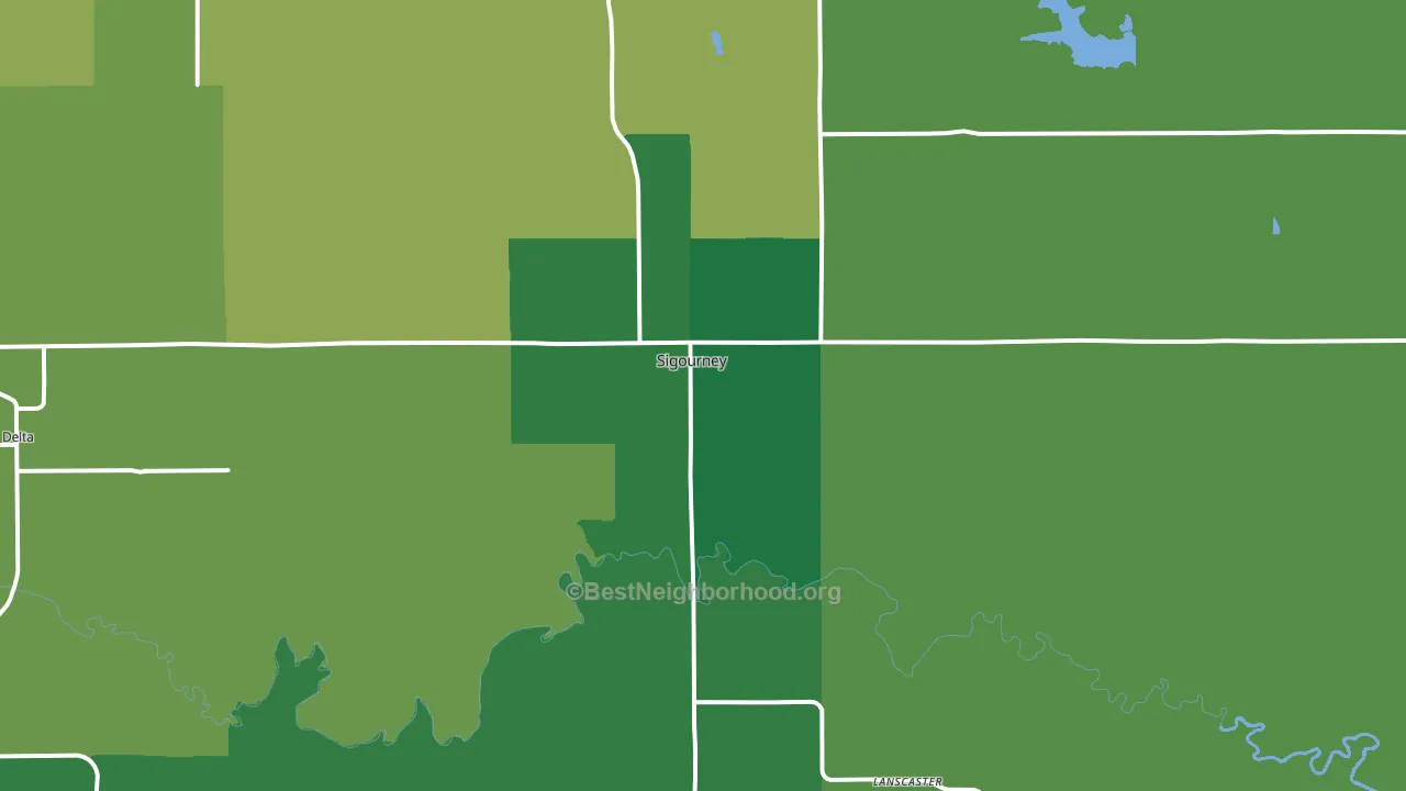52591, IA block-group voter-turnout map