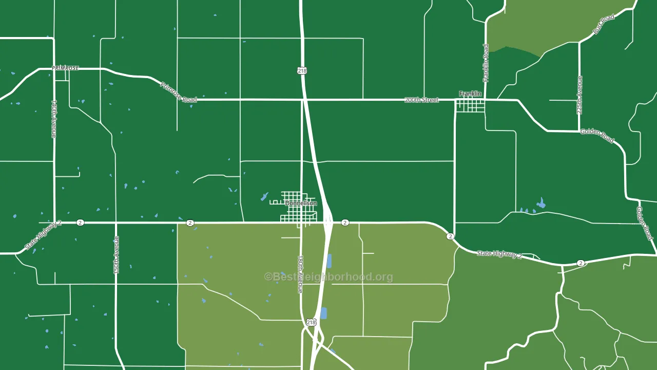 52625, IA block-group voter-turnout map