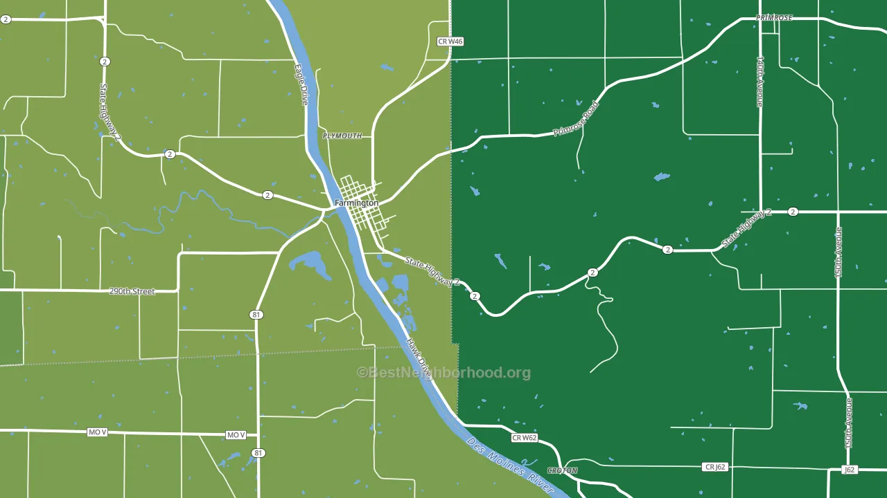 52626, IA block-group voter-turnout map