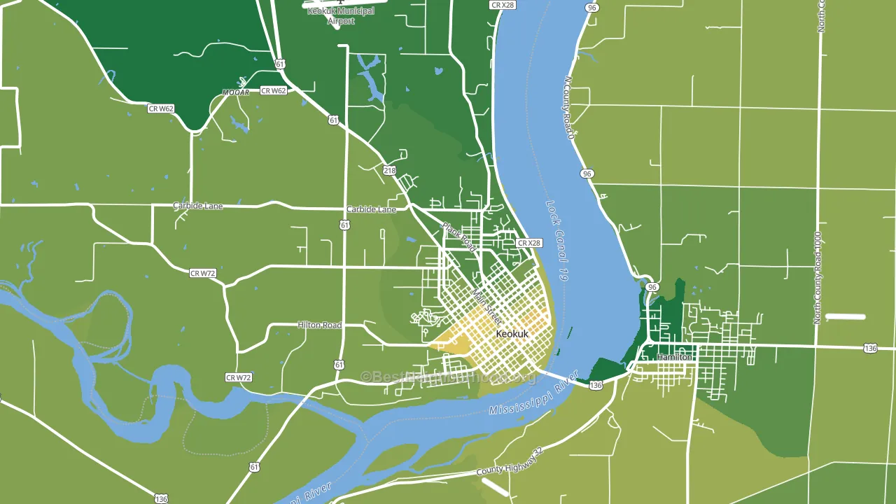 52632, IA block-group voter-turnout map