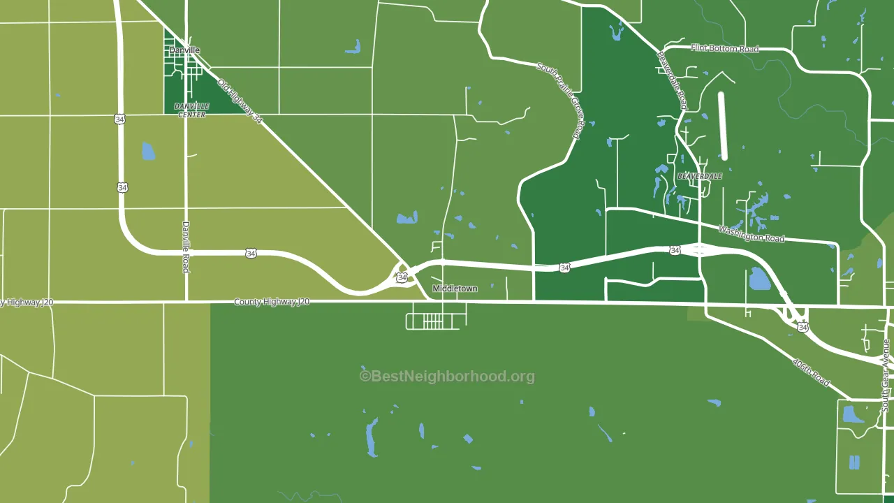 52638, IA block-group voter-turnout map