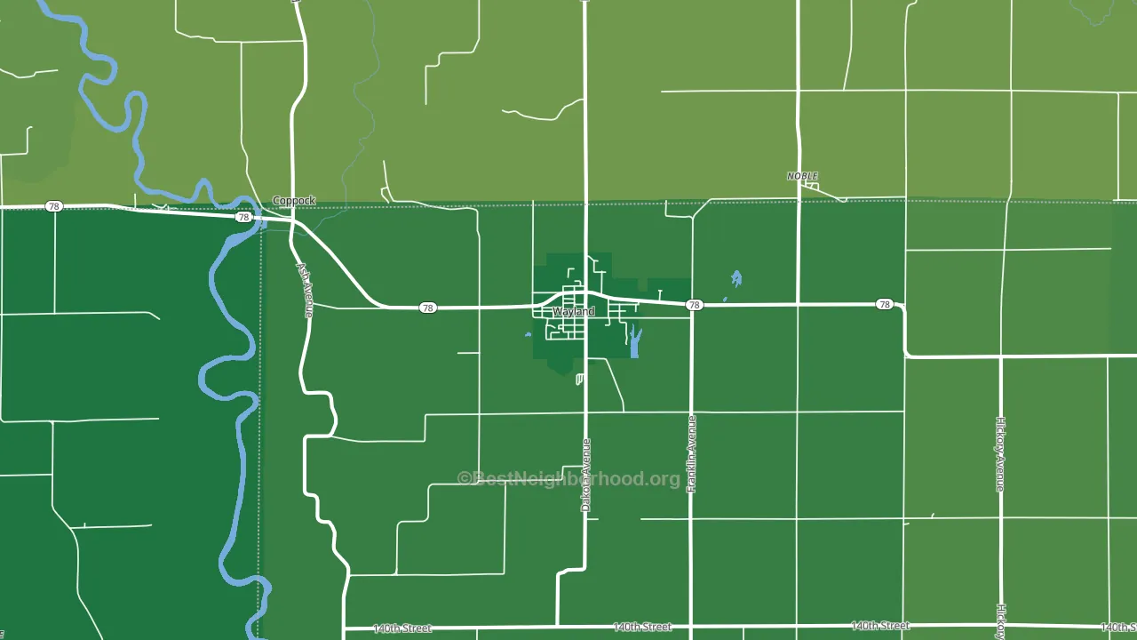 52654, IA block-group voter-turnout map