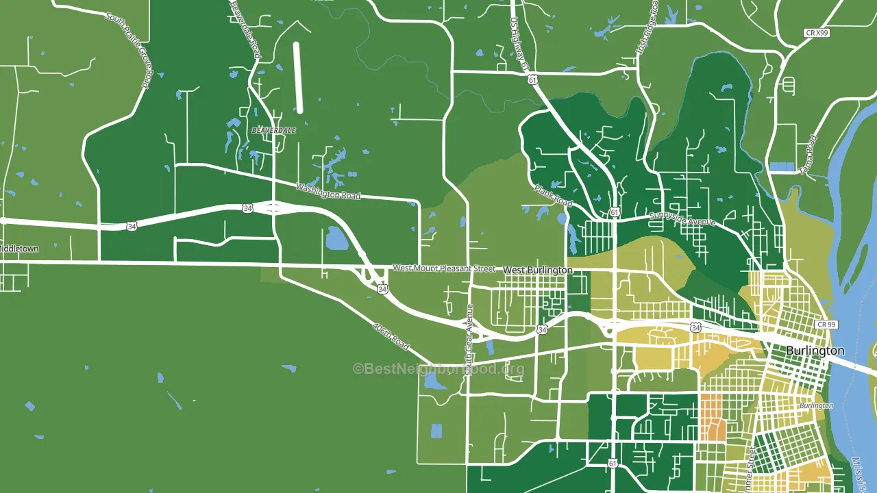 52655, IA block-group voter-turnout map