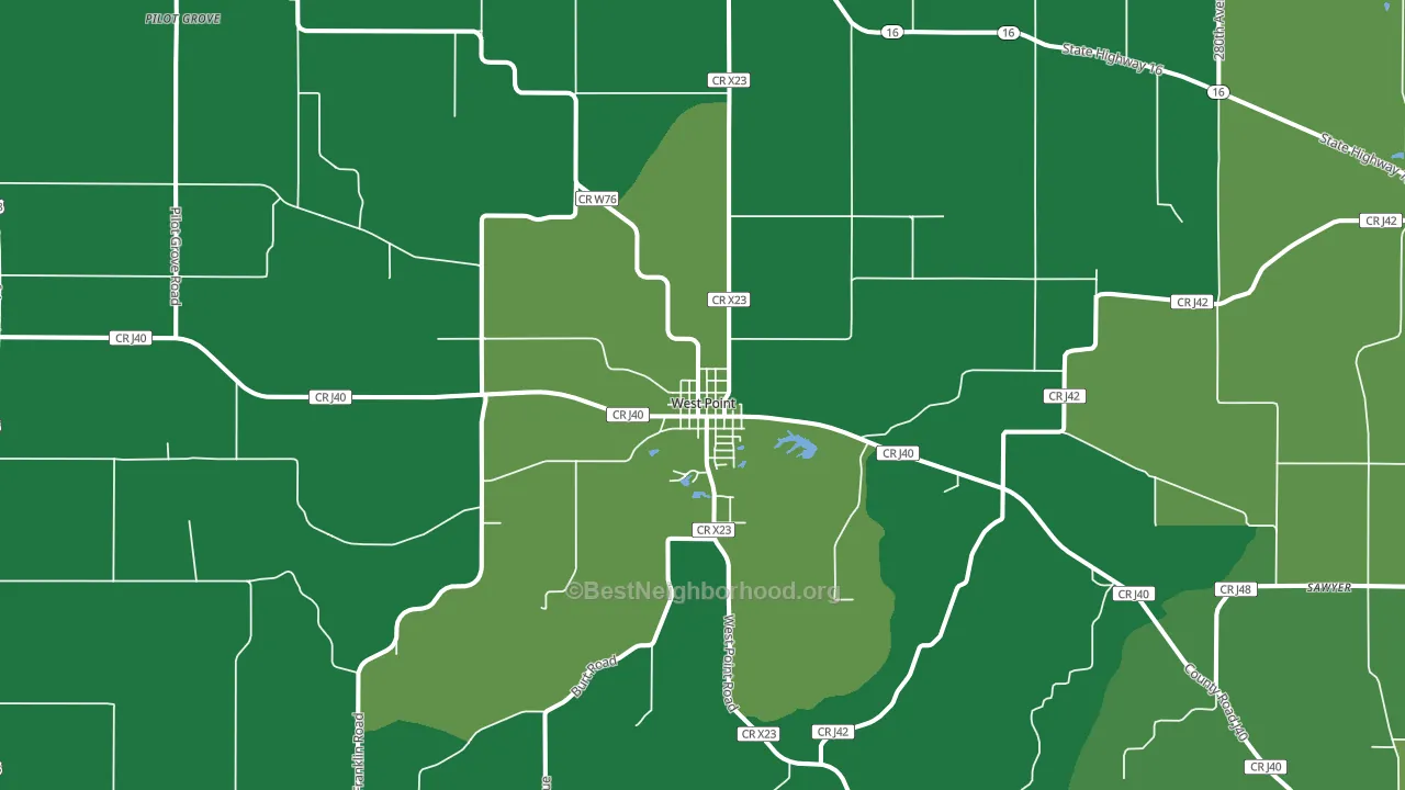 52656, IA block-group voter-turnout map