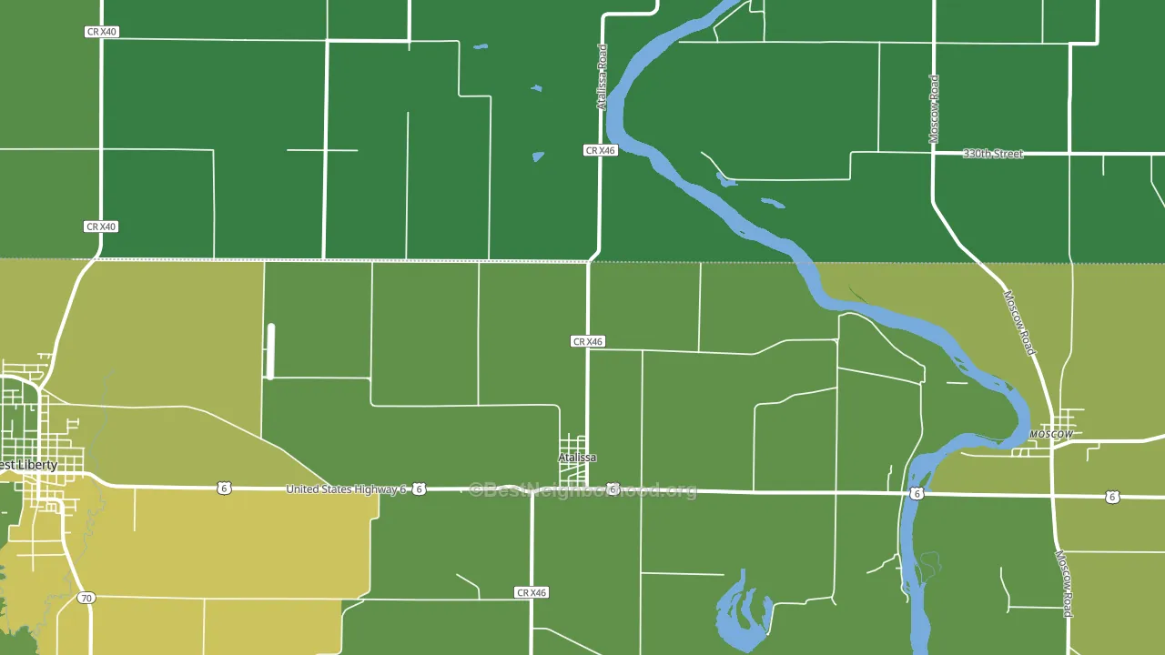 52720, IA block-group voter-turnout map