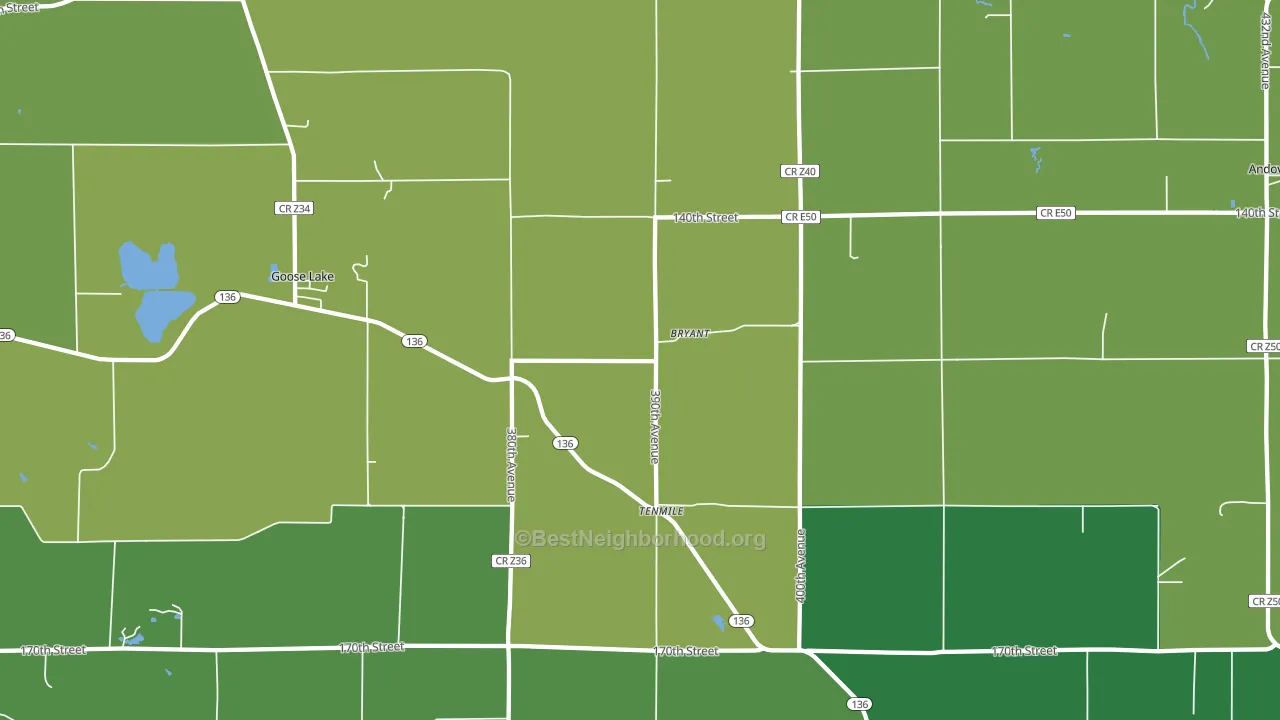 52727, IA block-group voter-turnout map