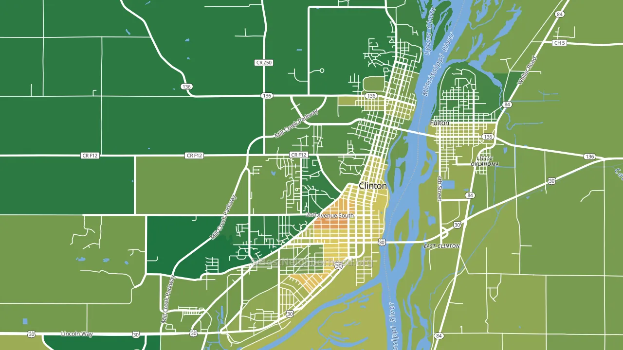 52732, IA block-group voter-turnout map