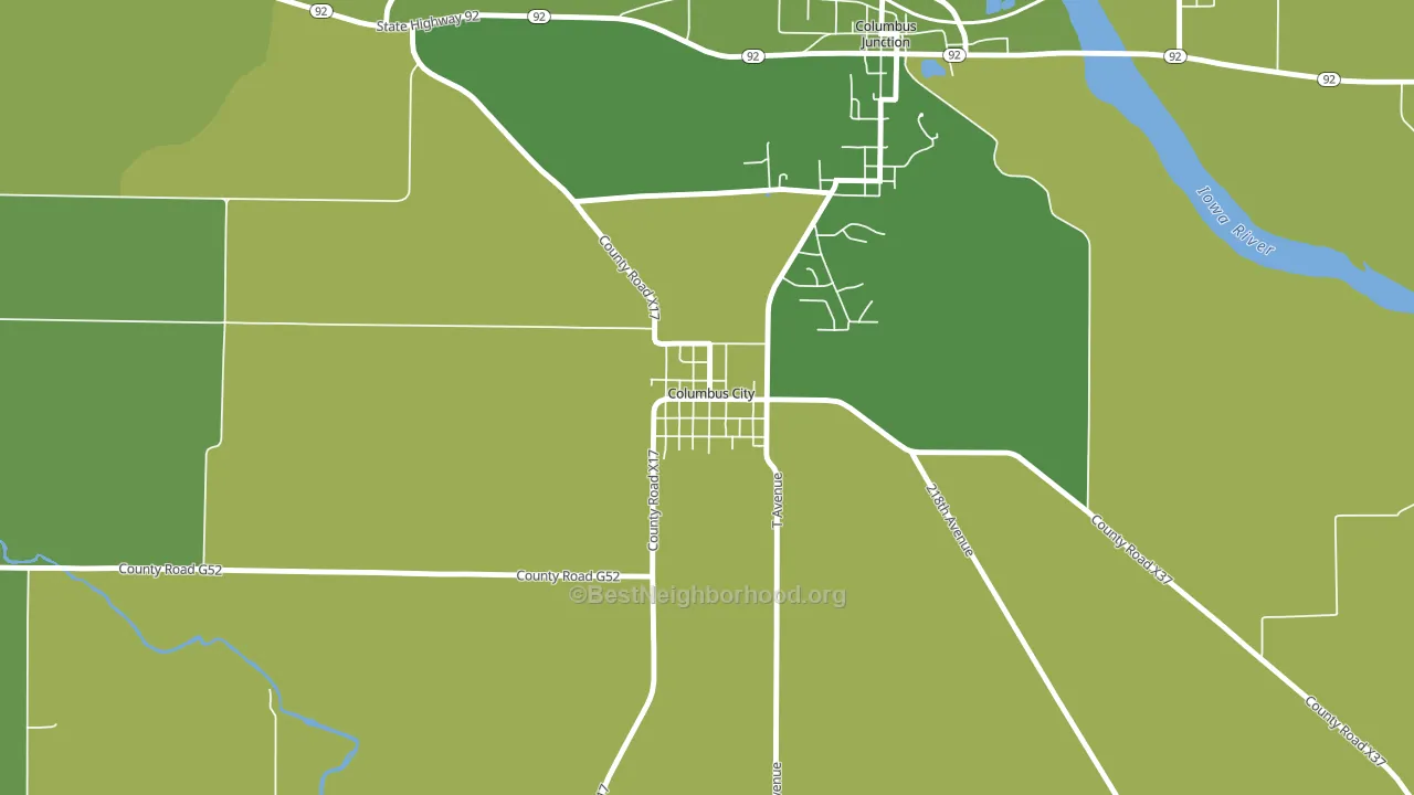 52737, IA block-group voter-turnout map