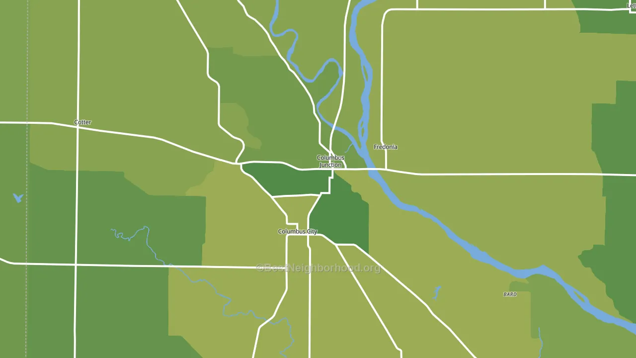 52738, IA block-group voter-turnout map