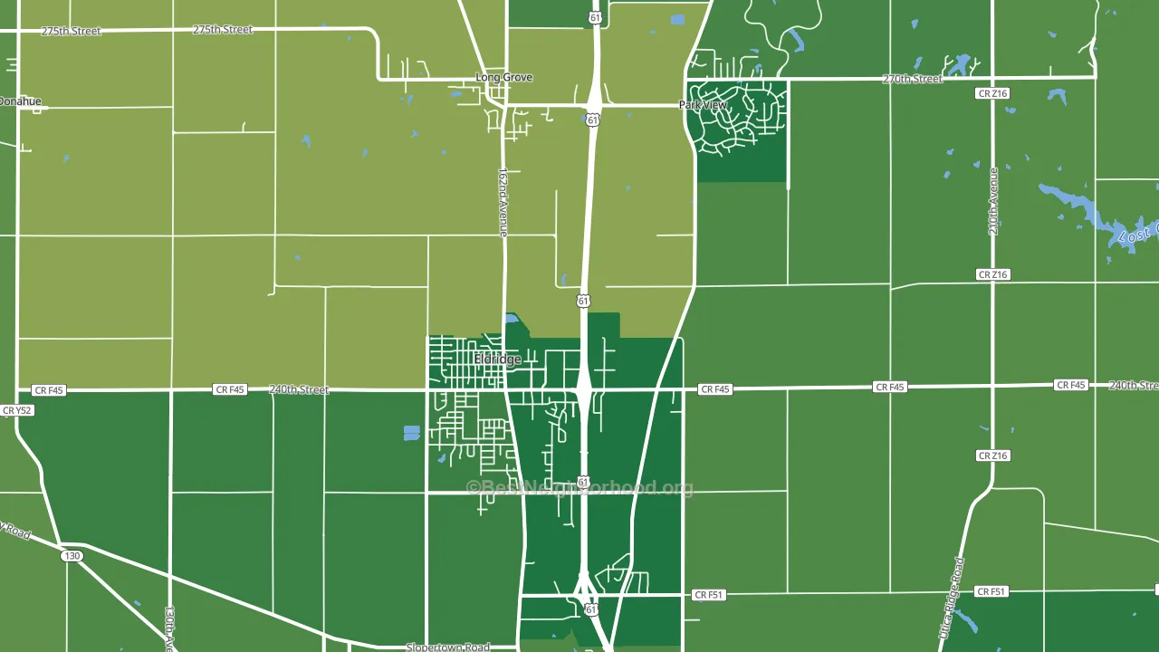 52748, IA block-group voter-turnout map