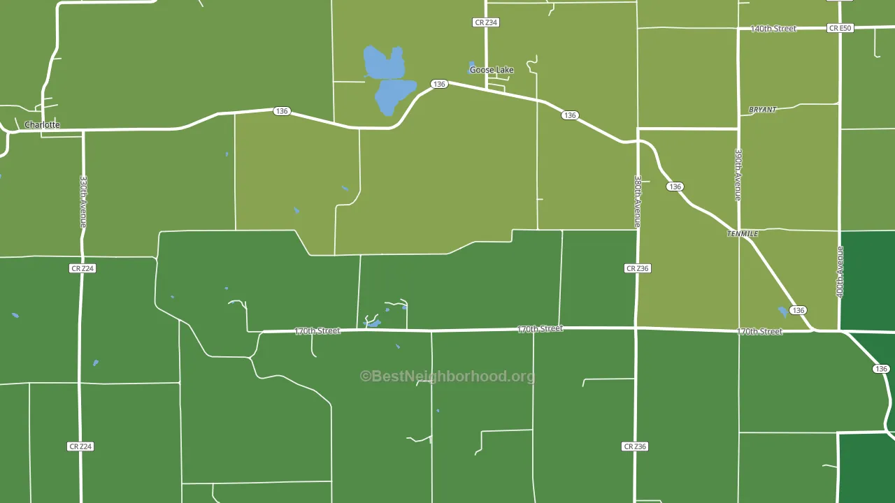 52750, IA block-group voter-turnout map